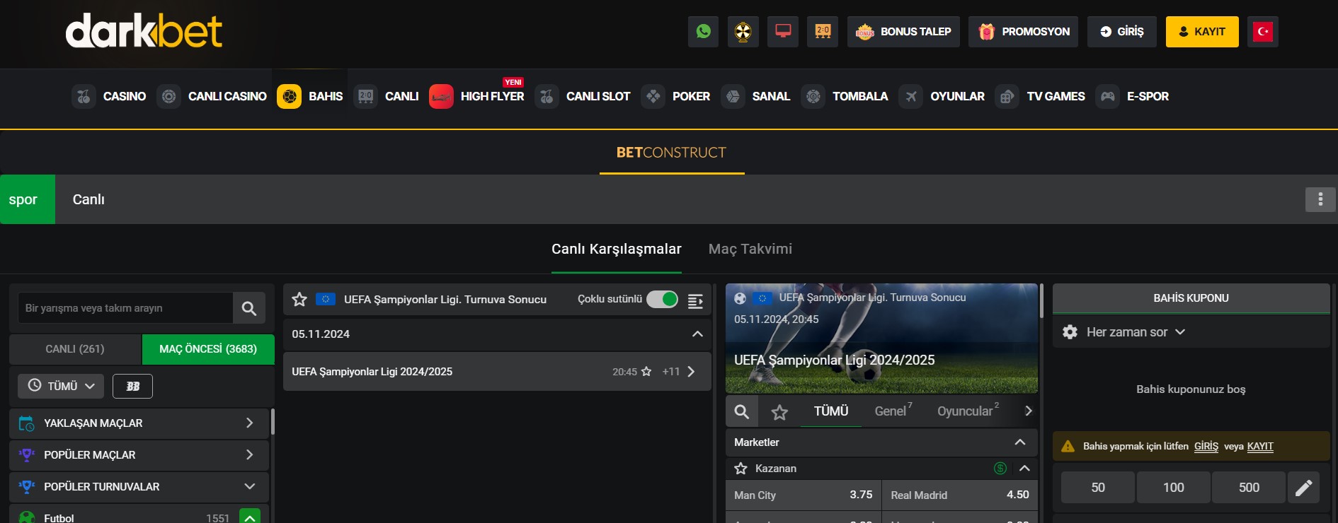 Darkbet Spor Bahisleri